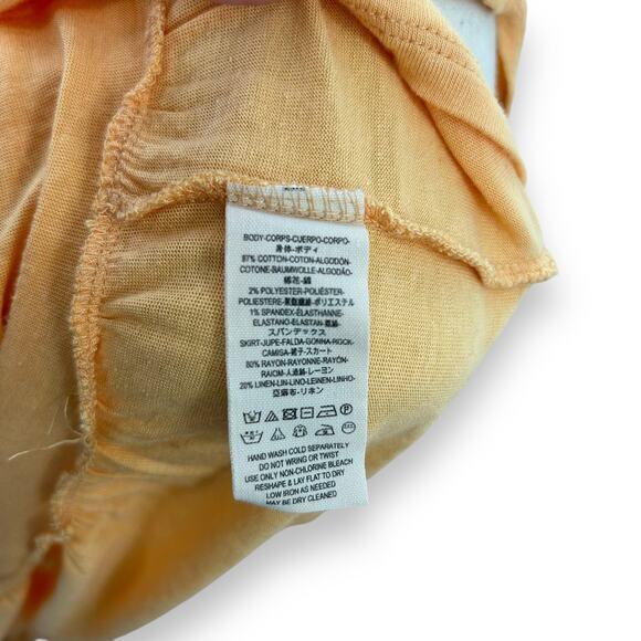 Free People Tiered Tunic Tank Top Size XS Oversized Apricot Orange Right on Time - Picture 10 of 11